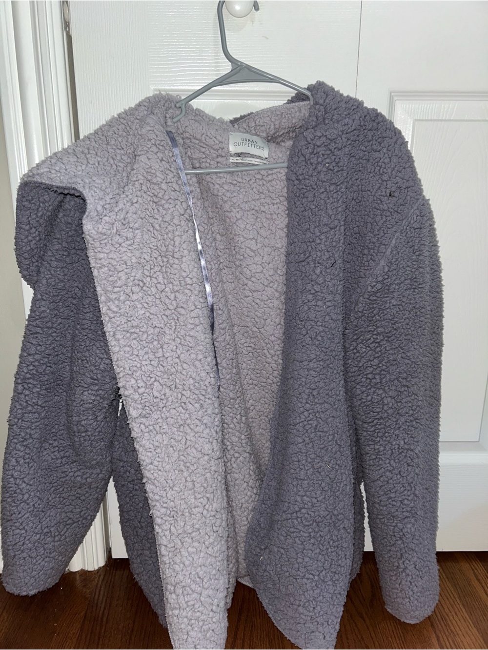 Urban Outfitters Two-Tone Gray Sherpa Hooded Jacket